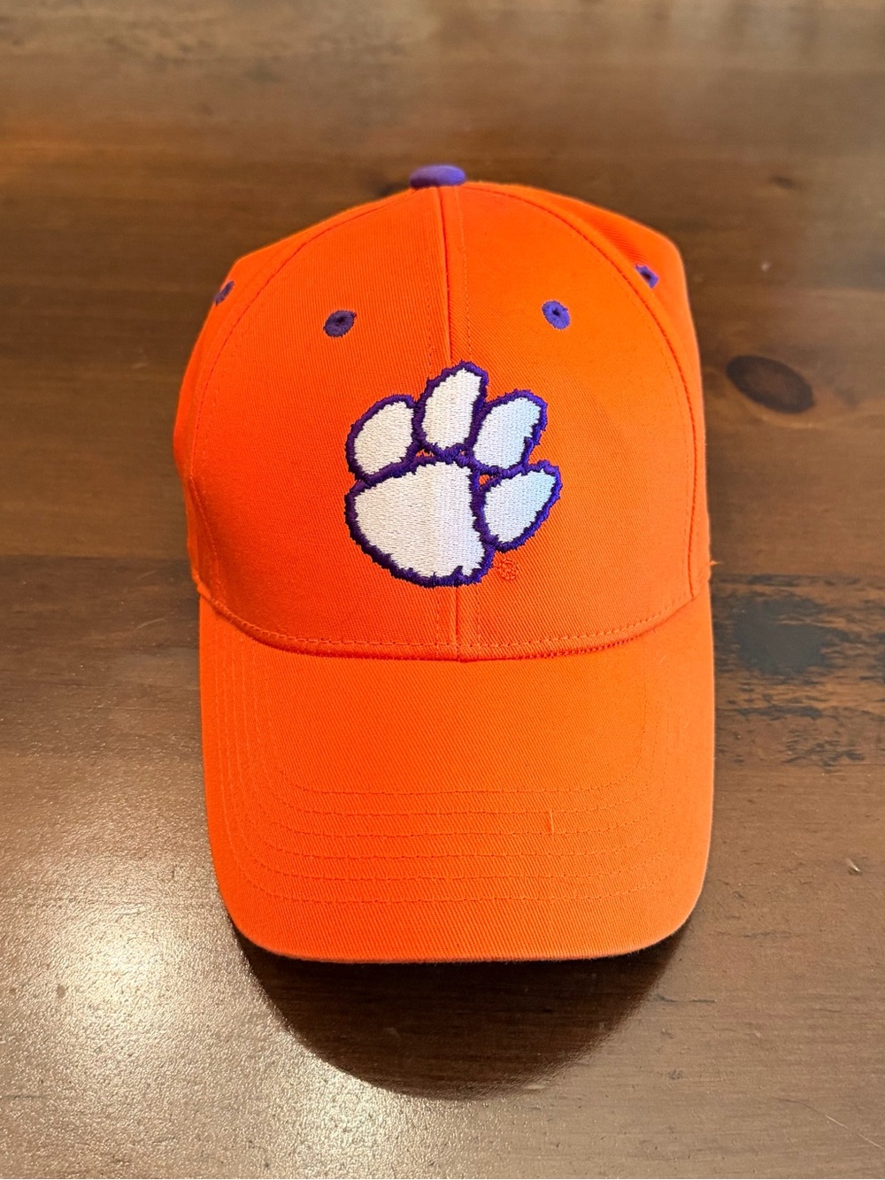 Clemson Orange W/ White Tiger Paw Logo Adjustable Licensed Baseball Cap